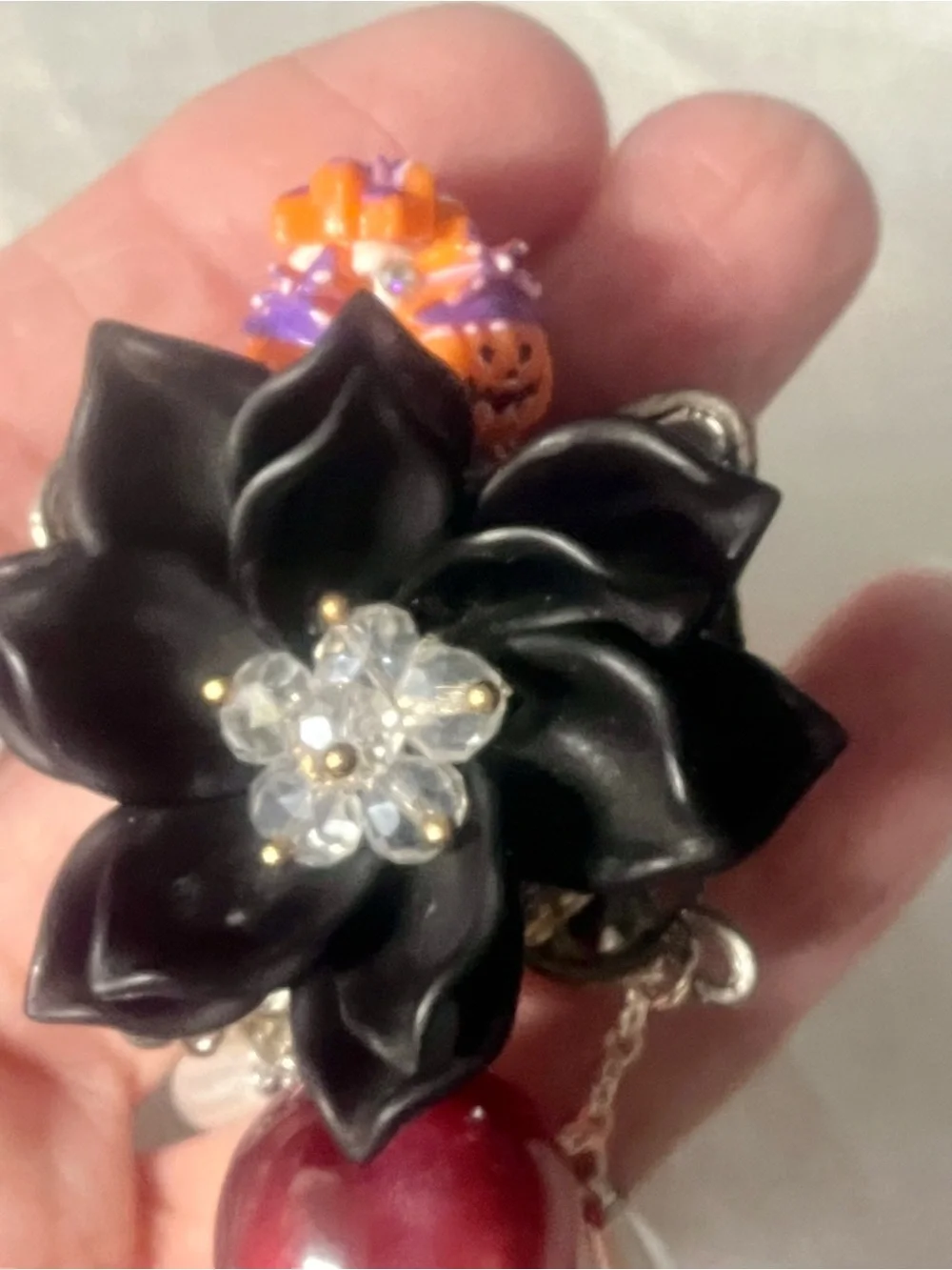Halloween Black Flower/Butterfly Handcrafted Pen